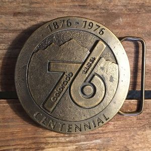Vintage brass Colorado centennial belt buckle